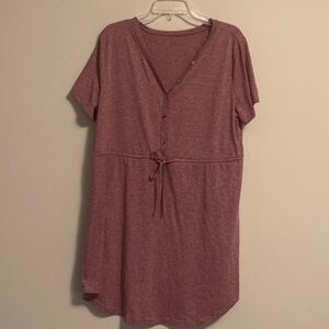 Cupshe Mauve V-Neck Buttoned T-shirt dress style bathing suit cover-up